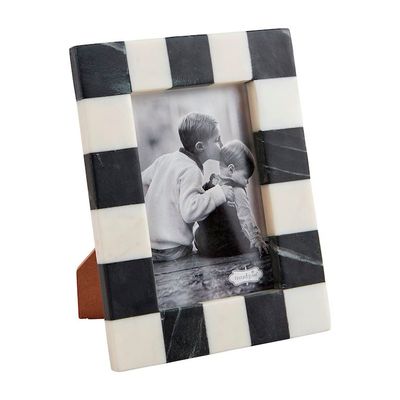 Black And White Checkered Marble Frame Small
