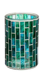 Mosaic Glass Pillar Holder Small