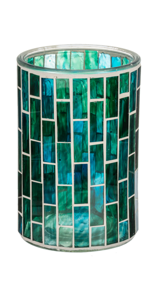 Mosaic Glass Pillar Holder Small