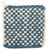 Cotton Crochet Blue & Natural Checkered Pot Holder