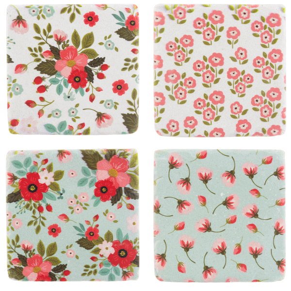 Floral Coaster Set