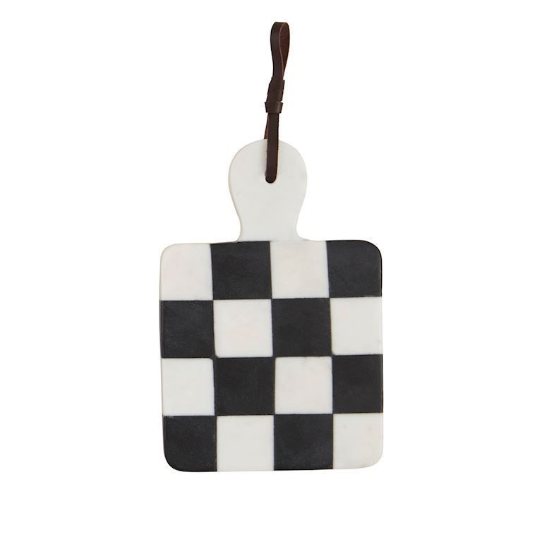 Black And White Checkered Small Serving Board