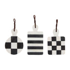 Black And White Checkered Small Serving Board