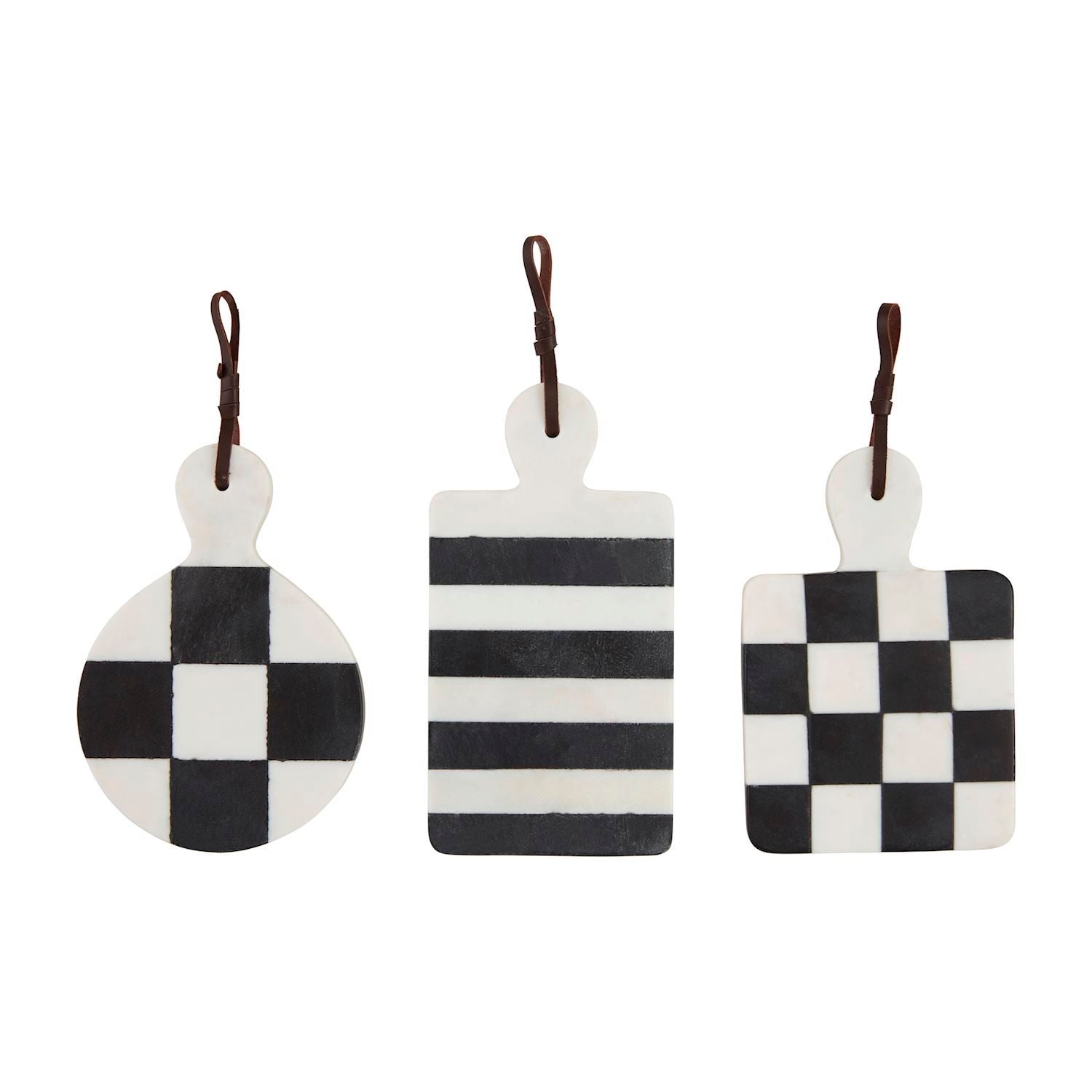 Black And White Checkered Small Serving Board
