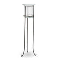 Clear Vase On Dark Metal Stand