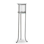 Clear Vase On Dark Metal Stand
