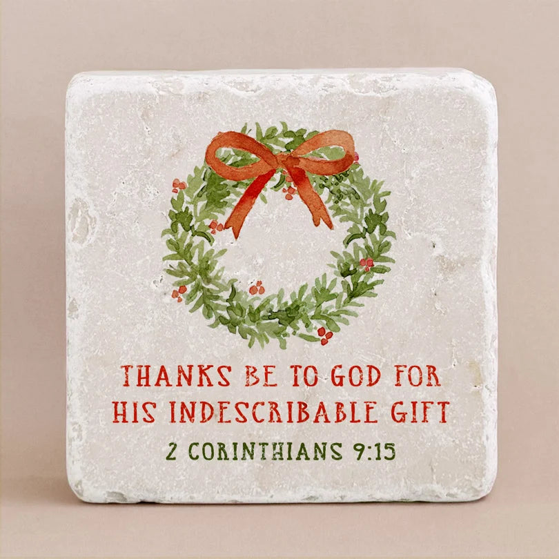 Small Twelve Stone Art Christmas Block