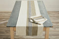 Cream And Khaki Stripe Table Runner