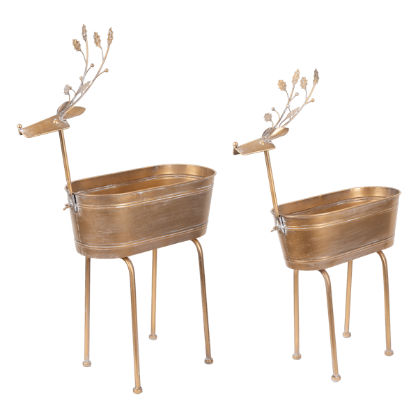 Reindeer Planter Gold