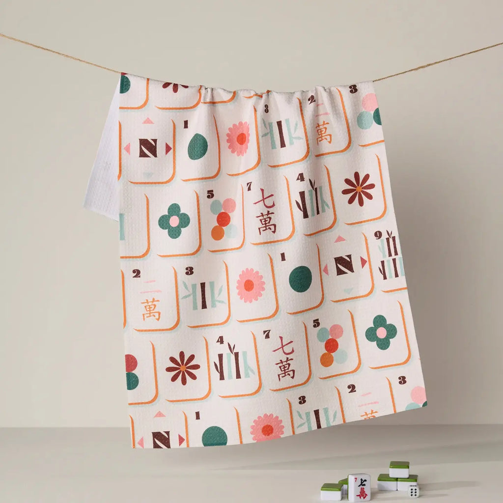 Geometry Mahjong Tea Towels