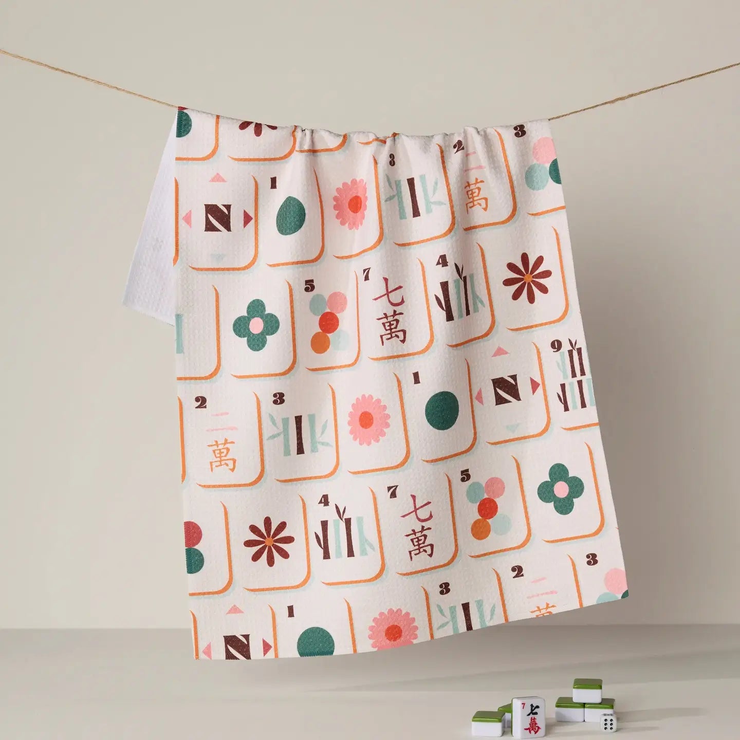 Geometry Mahjong Tea Towels