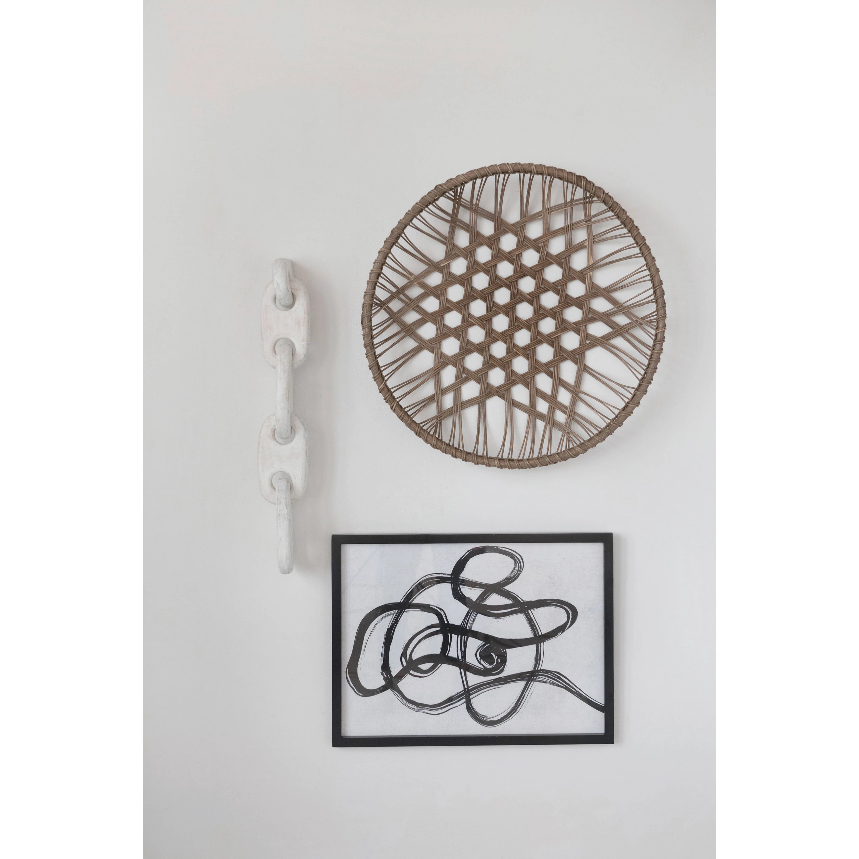 Mango Wood Chain Wall Decor w/5 Links