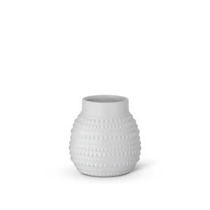Dot Embossed White Ceramic Vase