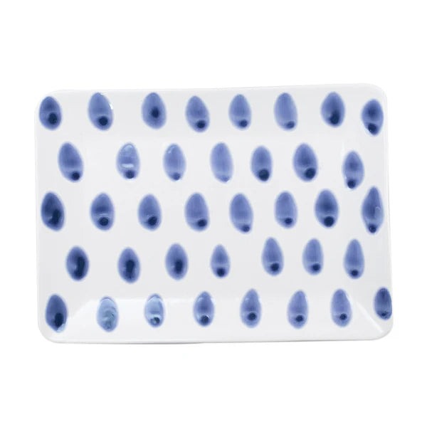 Vietri Santorini Dot Small Rectangular Platter