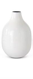 White Enameled Metal Vase