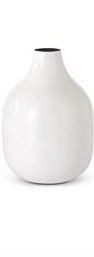 White Enameled Metal Vase
