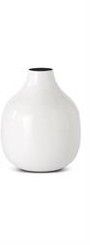 White Enameled Metal Vase