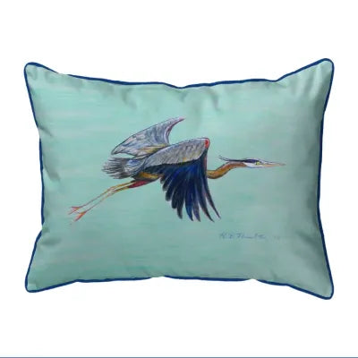 Flying Blue Heron 11x14 Pillow Indoor/outdoor