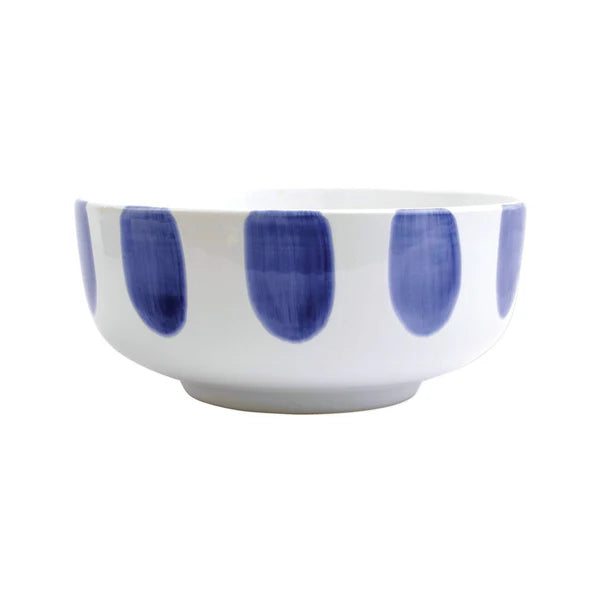 Vietri Santorini Dot Large Footed Bowl