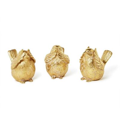 See, Speak, Hear No Evil Gold Birds