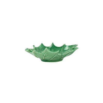 Vietri Lastra evergreen figural holly bowl small