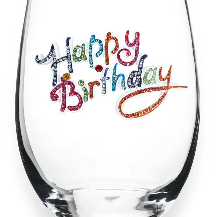 Jeweled Stemless Wine Glass