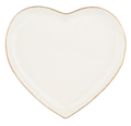 Ivory Heart Tray With Gold