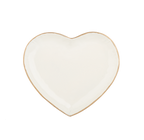 Ivory Heart Tray With Gold