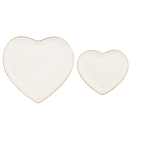 Ivory Heart Tray With Gold