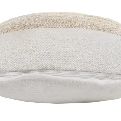 Ivory And Jute Striped Pillow