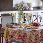 Jardin Red And Grey Tablecloth 70 Inch Round