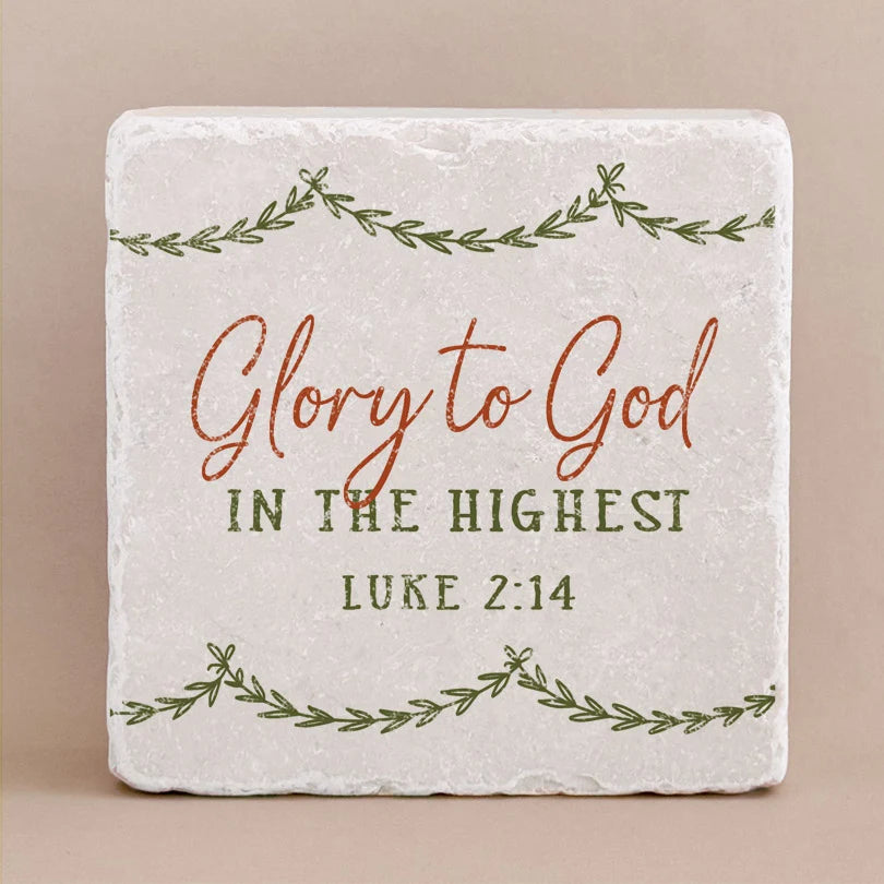 Small Twelve Stone Art Christmas Block