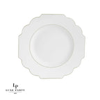 White Plastic Scallop Dinner Plates