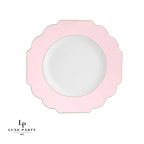 Blush And Gold Plastic Dinner Plate