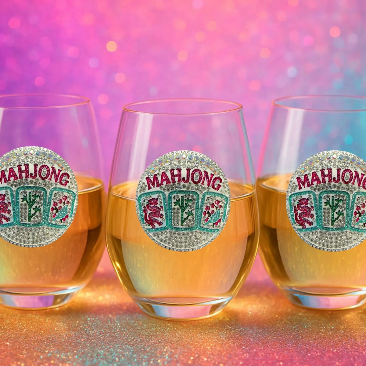 Jeweled Stemless Wine Glass