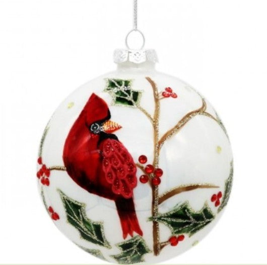 4 Inch Pearl/jewel Cardinal Ornament