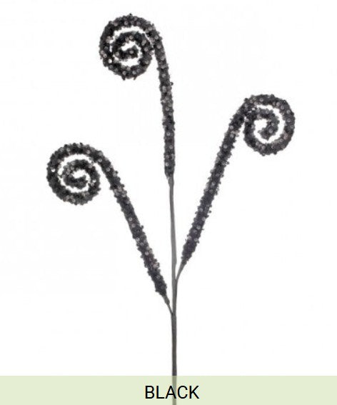 29 Inch Glitter Scroll Spray Black