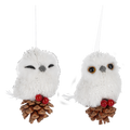 Snowy Owl On Pinecone Ornament