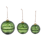 Etched Green Ball Ornament With Lid