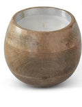 4 Inch Natural Wood Bowl Candle