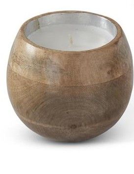 4 Inch Natural Wood Bowl Candle