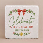 Small Twelve Stone Art Christmas Block