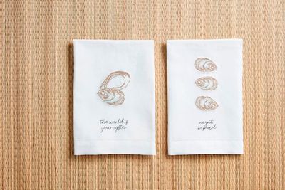 Oyster Embroidery Towels