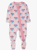 Pink Patriotic Gingham One Puece Footie Pajamas - Modal Blend