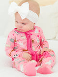 Bubblegum Pink Playtime One Piece Footie Pajama - Bamboo Viscose