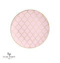 Round Blush And Gold Lattice Appetizer Plate