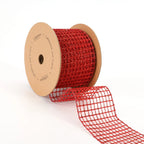2.5 Inch Red Glitter Netting Ribbon