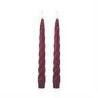 Set Of 2 Spiral LED Taper Candles