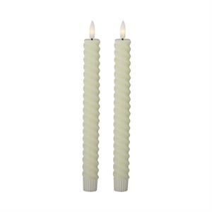 Set Of 2 Spiral LED Taper Candles