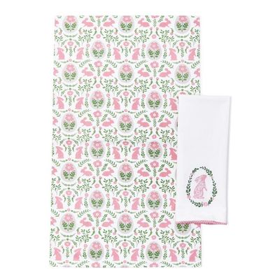 Spring Soiree Embroidered Bunny Towel